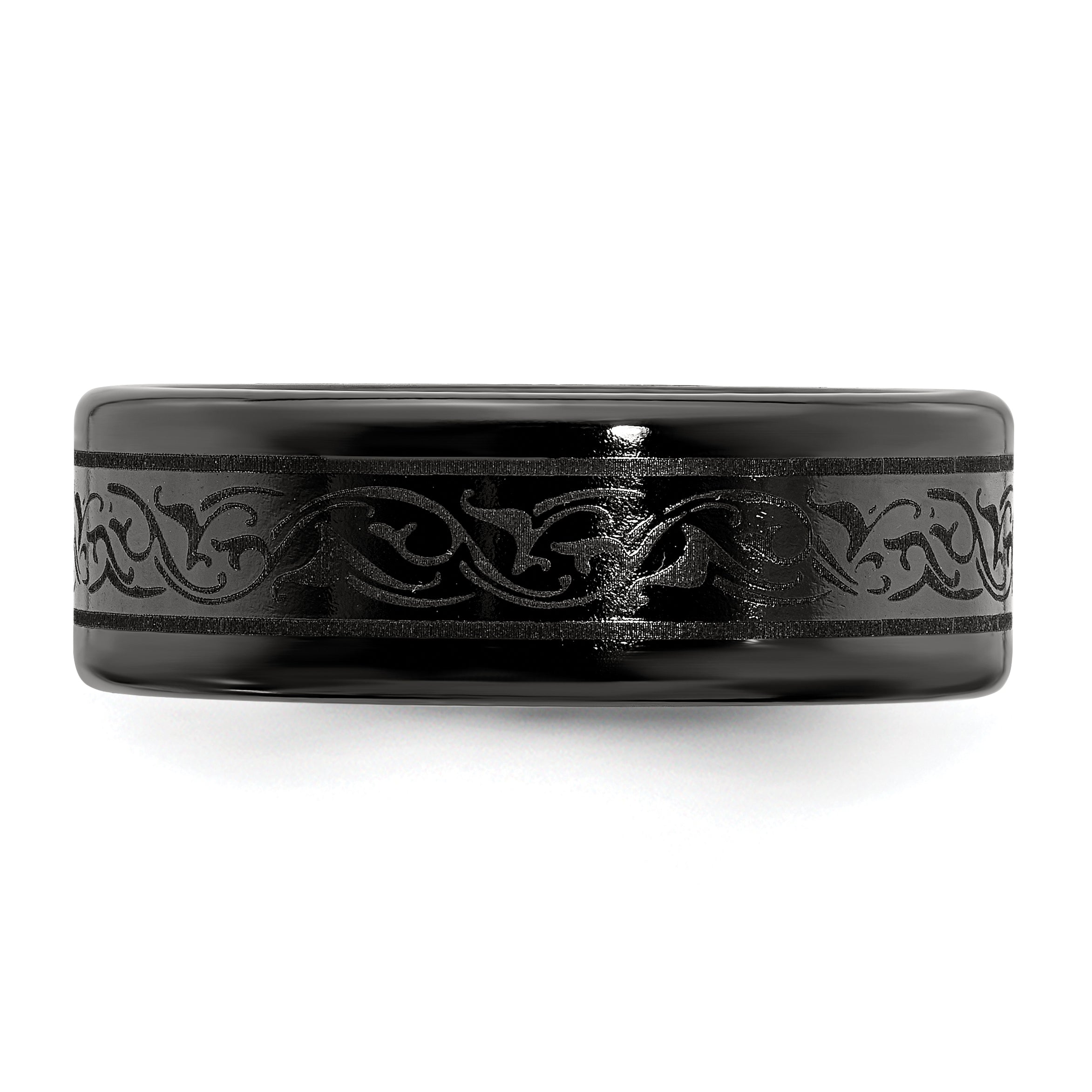 Edward Mirell Titanium Black Ti Laser 8mm Band Secondary image