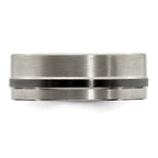 Edward Mirell Titanium Black Ti Flat Cut Edge Grooved 8mm Band