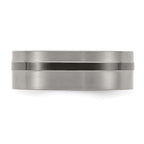 Edward Mirell Titanium Black Ti Flat Cut Edge Grooved 8mm Band