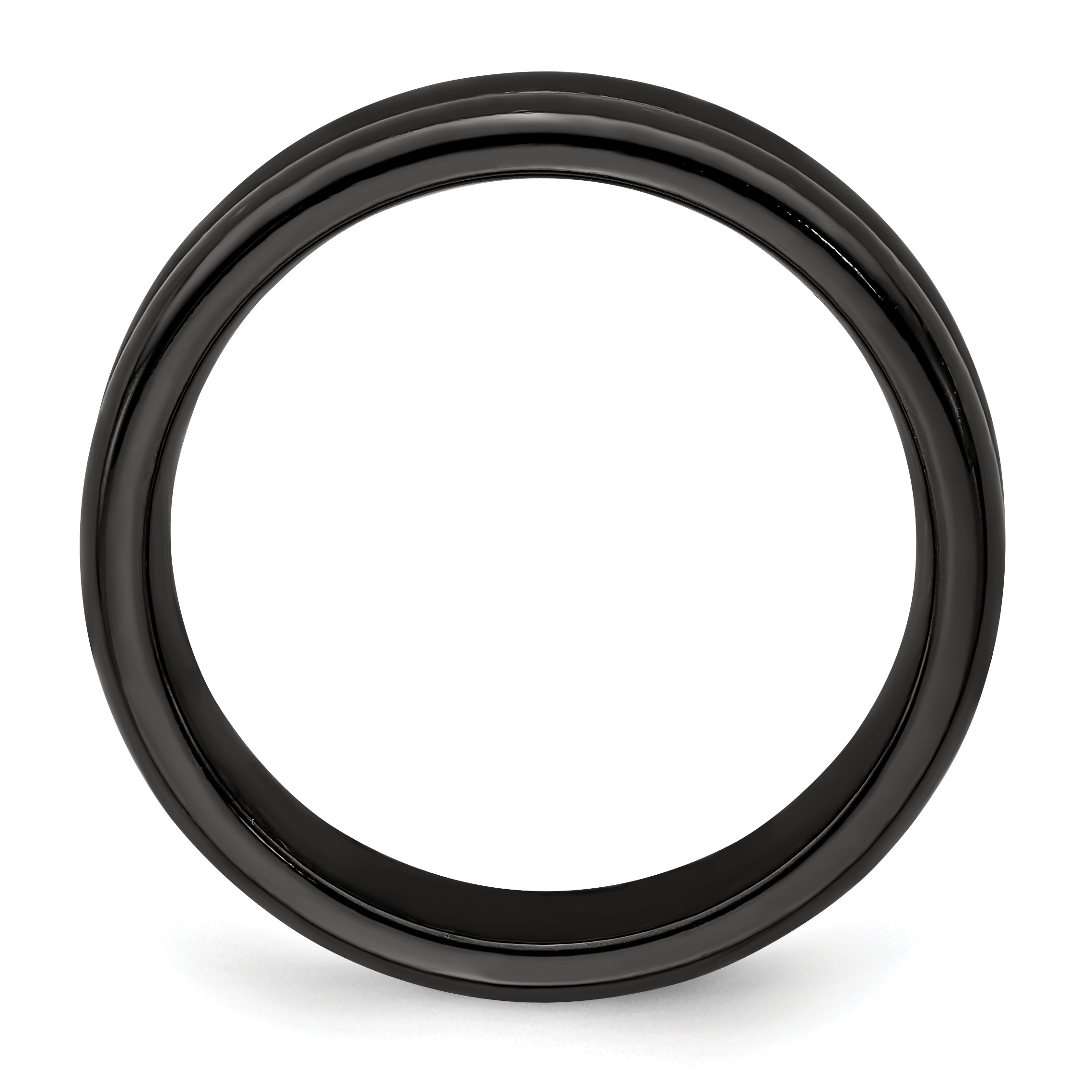 Edward Mirell Titanium Black Ti with Grooves 6mm Band