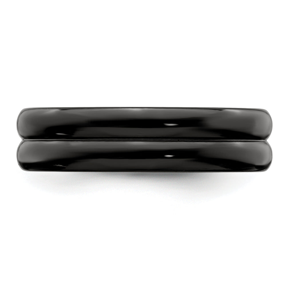 Edward Mirell Titanium Black Ti with Grooves 6mm Band