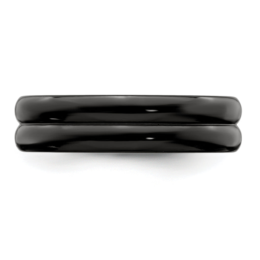 Edward Mirell Titanium Black Ti with Grooves 6mm Band