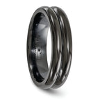 Edward Mirell Titanium Black Ti with Grooves 6mm Band