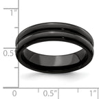 Edward Mirell Titanium Black Ti with Grooves 6mm Band