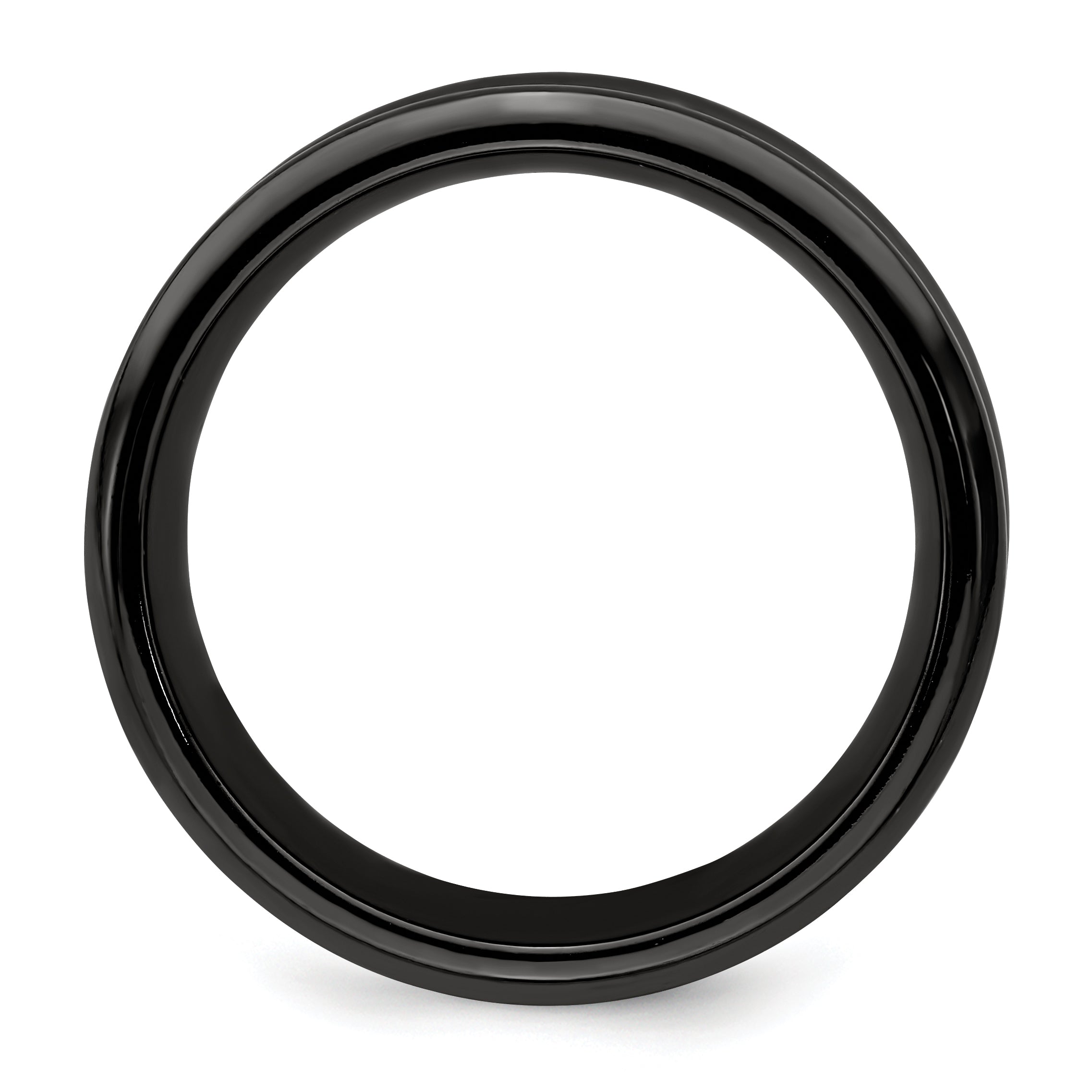 Edward Mirell Titanium Black Ti Polished Concave 9mm Band