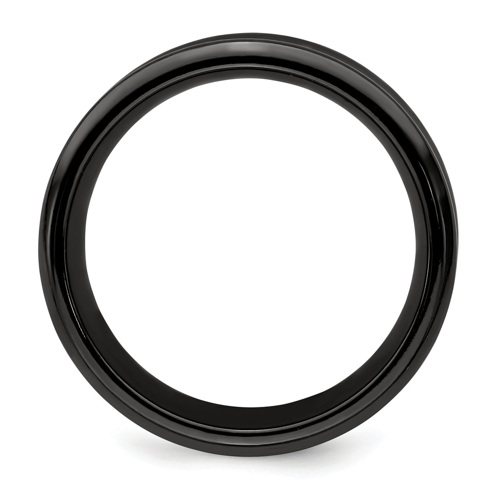 Edward Mirell Titanium Black Ti Polished Concave 9mm Band