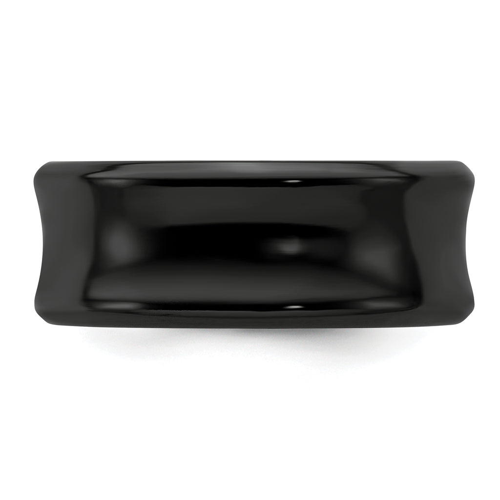 Edward Mirell Titanium Black Ti Polished Concave 9mm Band