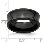 Edward Mirell Titanium Black Ti Polished Concave 9mm Band