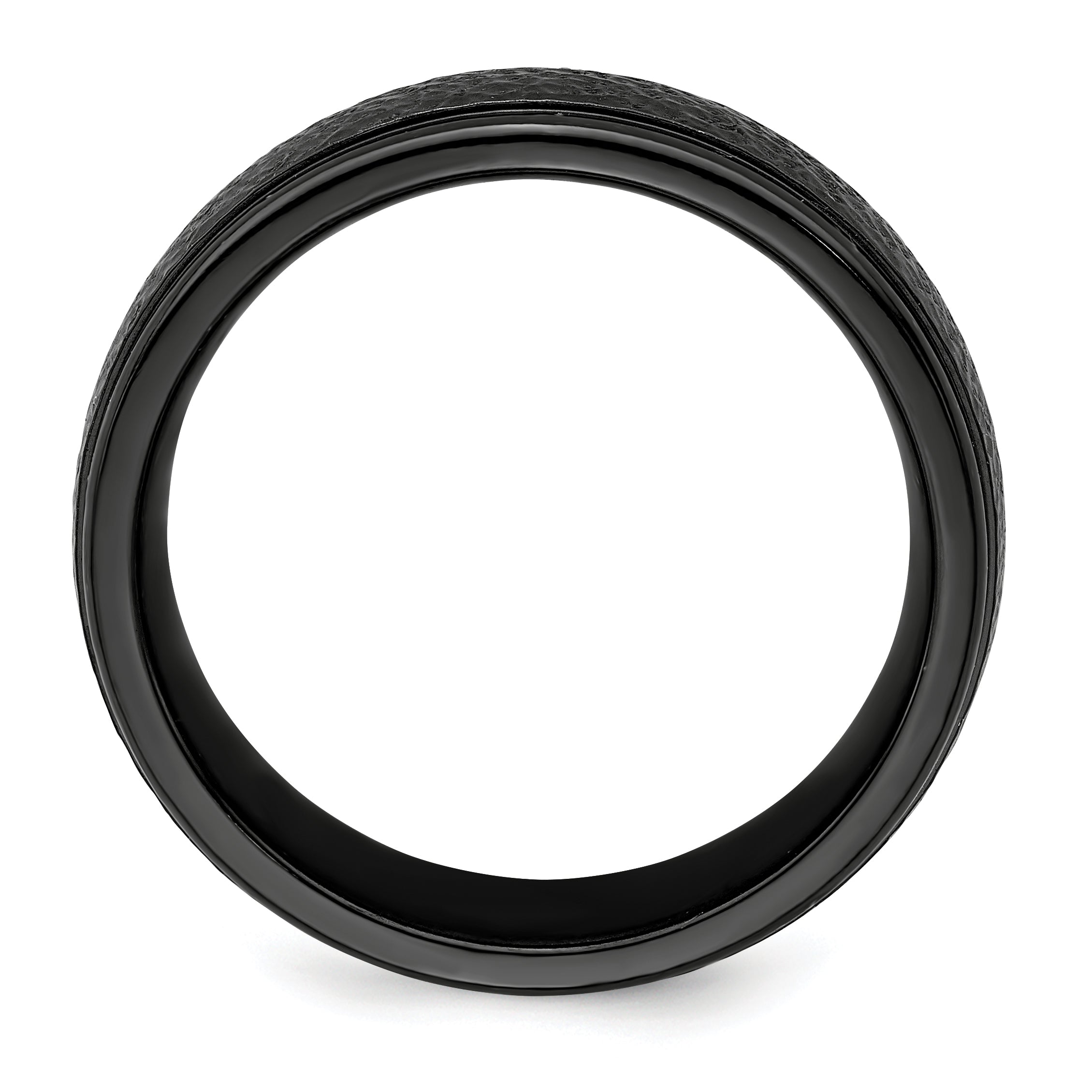 Edward Mirell Titanium Black Ti Hammered 7mm Band Secondary image