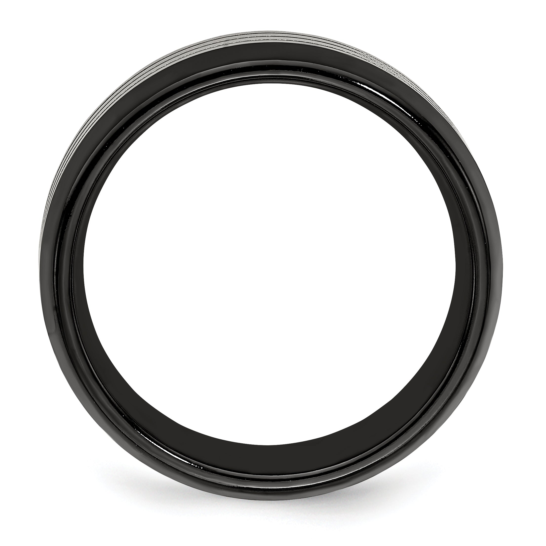 Edward Mirell Titanium Black Ti Flat Top Beveled Edge 8mm Band Secondary image