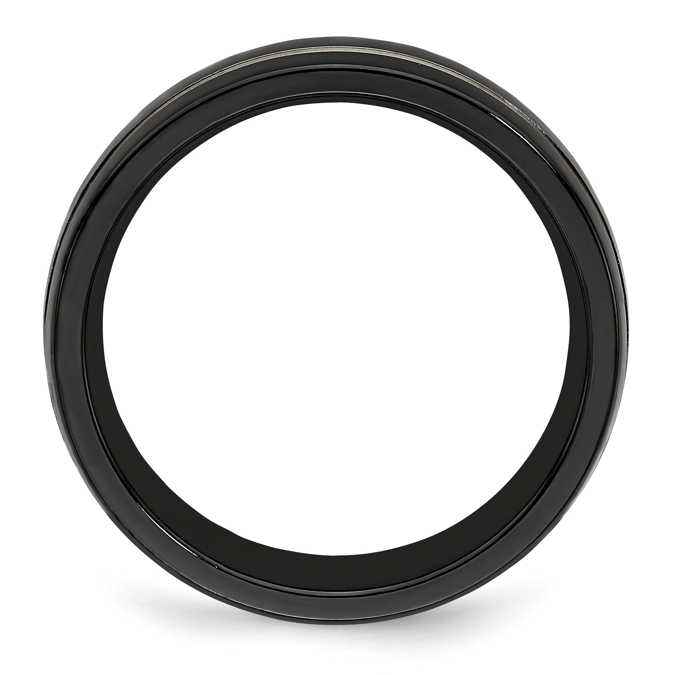 Edward Mirell Titanium Black Ti & Grey Grooved 7mm Band
