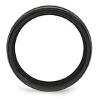Edward Mirell Titanium Black Ti & Grey Grooved 7mm Band