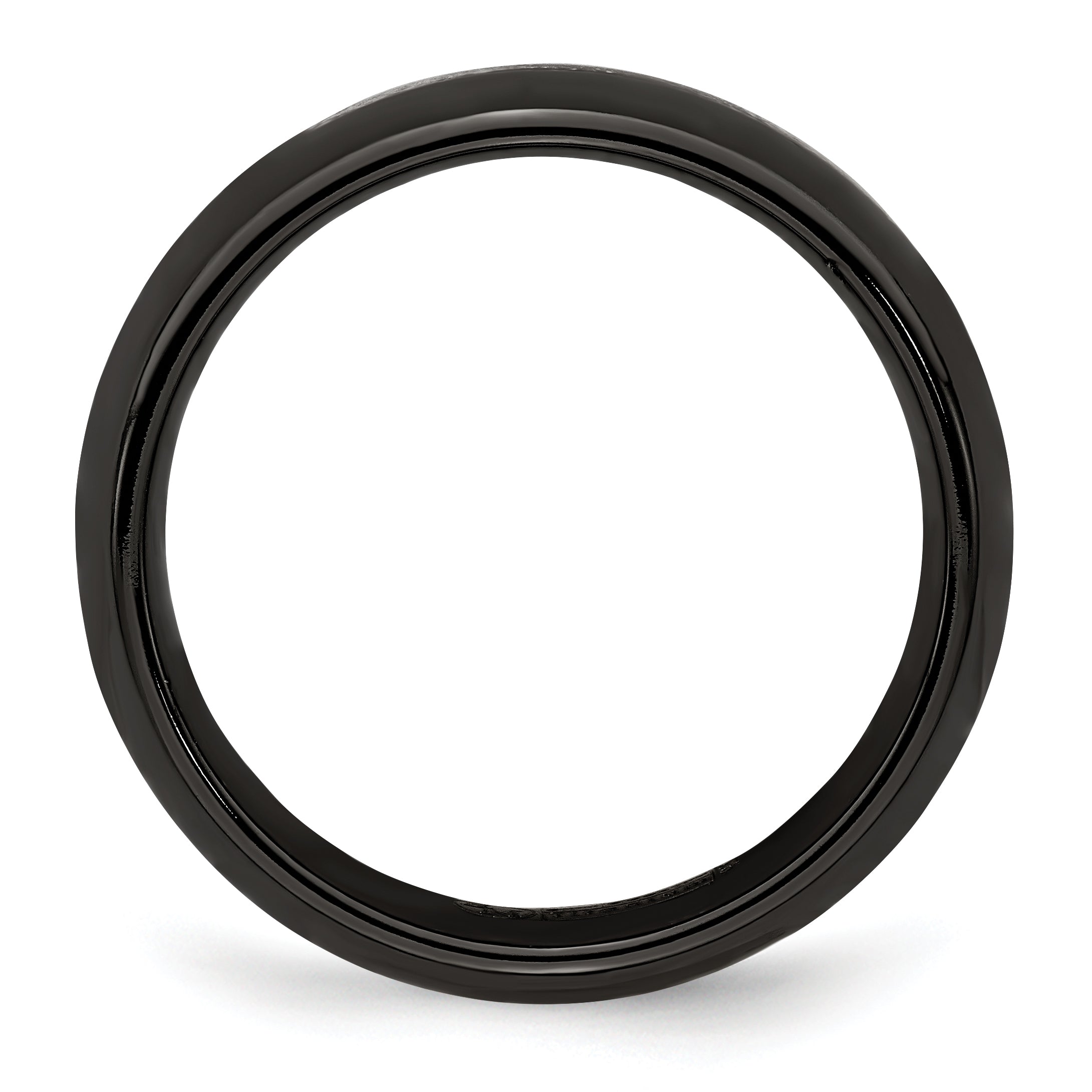 Edward Mirell Black Ti Domed & Sterling Silver Inlay 6mm Band Secondary image
