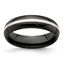 Edward Mirell Black Ti Domed & Sterling Silver Inlay 6mm Band
