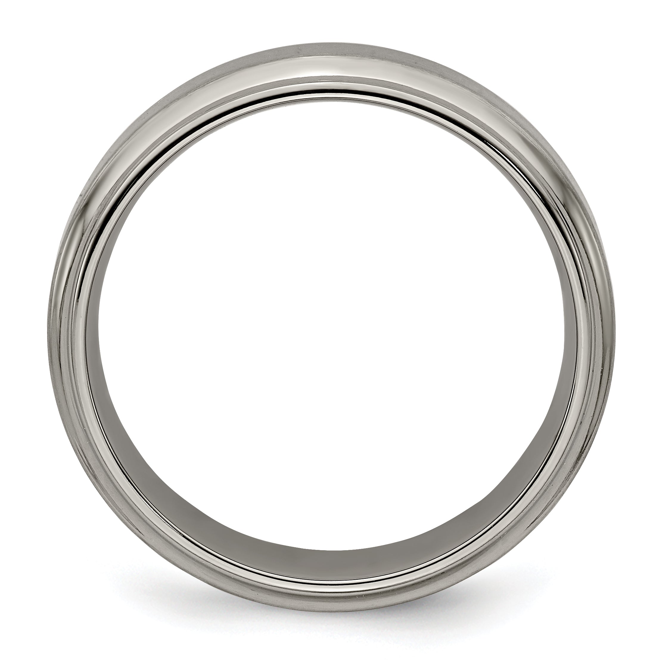 Edward Mirell Titanium Brushed & Polished Beveled 6mm Band Secondary image