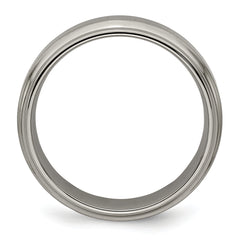 Edward Mirell Titanium Brushed & Polished Beveled 6mm Band