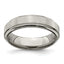 Edward Mirell Titanium Brushed & Polished Beveled 6mm Band