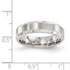 Edward Mirell Titanium Brushed/Polished Beveled Edge 6mm Band Size 8.5