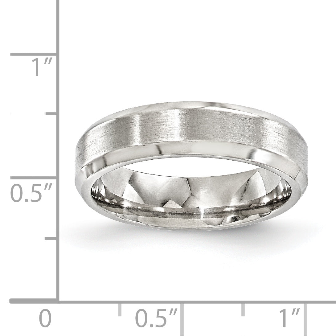 Edward Mirell Titanium Brushed/Polished Beveled Edge 6mm Band Size 8.5