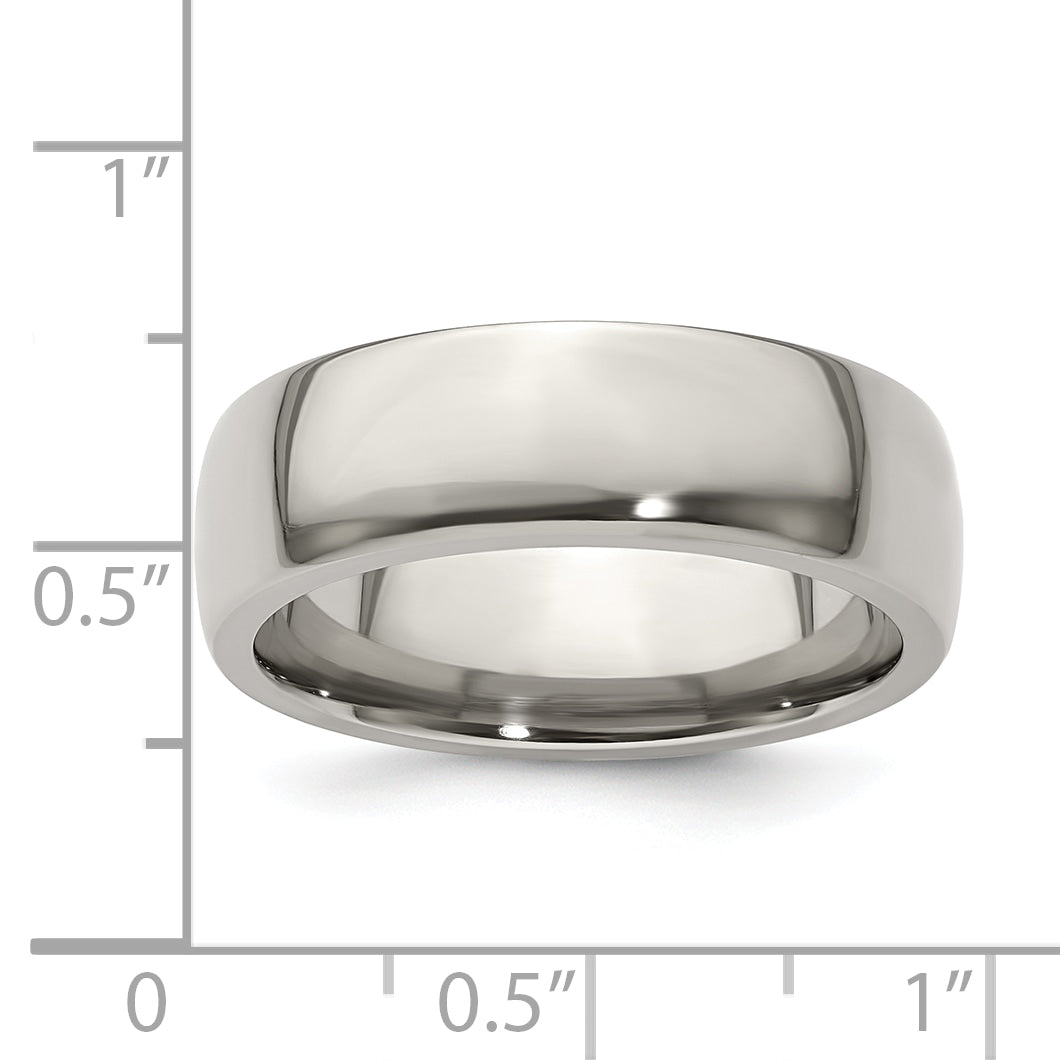Edward Mirell Titanium Half Round 7mm Polished Band Size 9