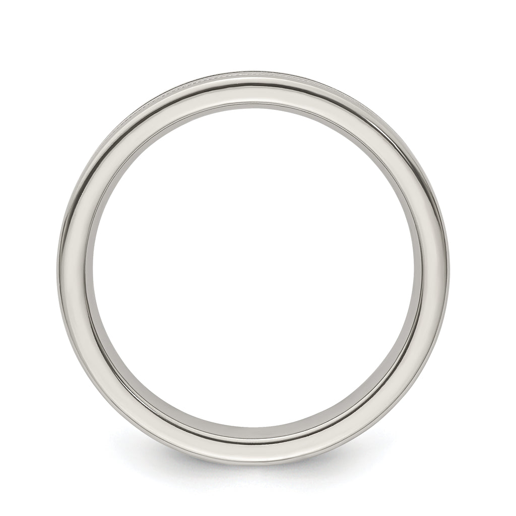 Edward Mirell Titanium Brushed/Polished Flat Milgrain 4mm Band Size 9.5