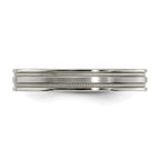 Edward Mirell Titanium Brushed/Polished Flat Milgrain 4mm Band Size 9.5