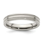 Edward Mirell Titanium Brushed/Polished Flat Milgrain 4mm Band Size 9.5
