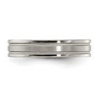 Edward Mirell Titanium Brushed/Polished Flat Milgrain 5mm Band
