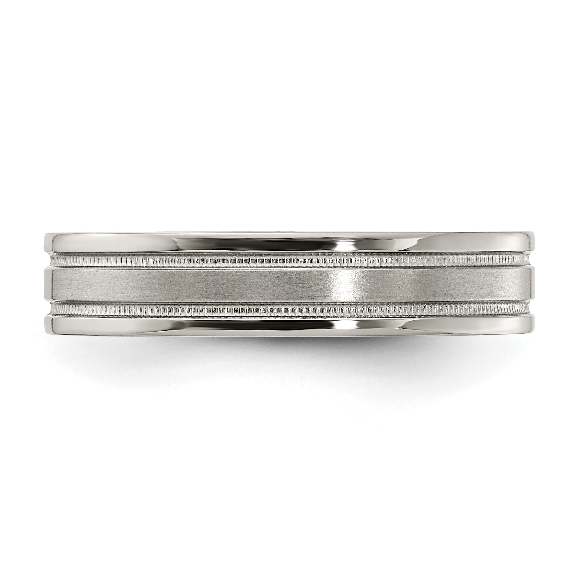 Edward Mirell Titanium Brushed/Polished Flat Milgrain 5mm Band