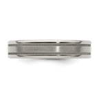 Edward Mirell Titanium Brushed/Polished Flat Milgrain 5mm Band