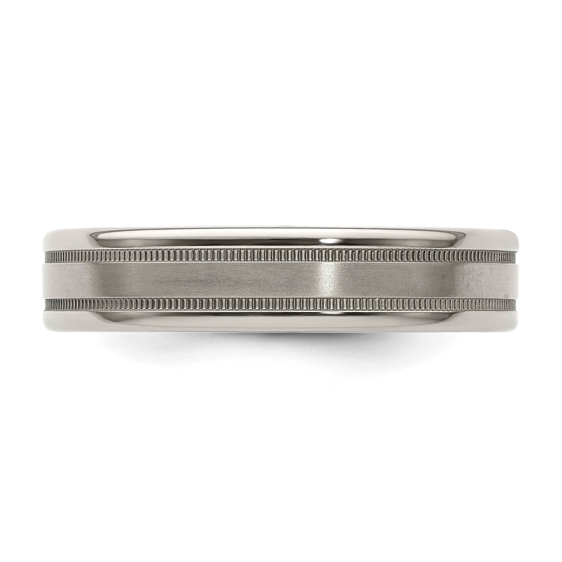 Edward Mirell Titanium Brushed/Polished Flat Milgrain 5mm Band