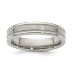 Edward Mirell Titanium Brushed/Polished Flat Milgrain 5mm Band