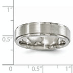 Edward Mirell Titanium Brushed/Polished Flat Step Edge 6mm Band