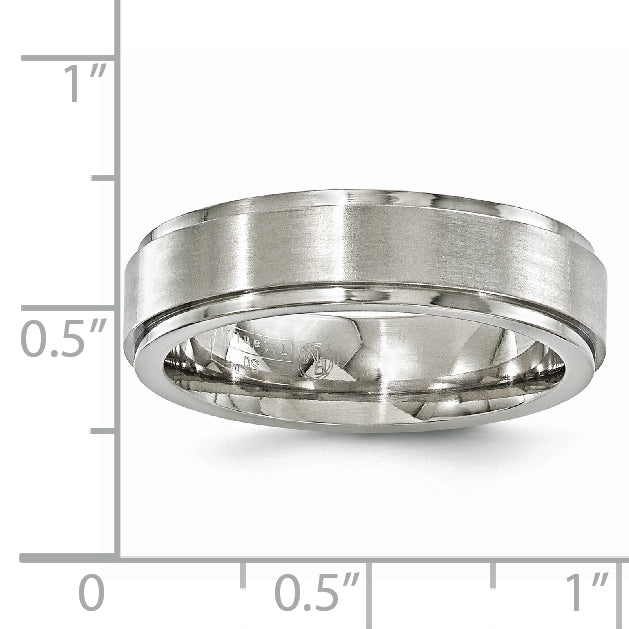 Edward Mirell Titanium Brushed/Polished Flat Step Edge 6mm Band