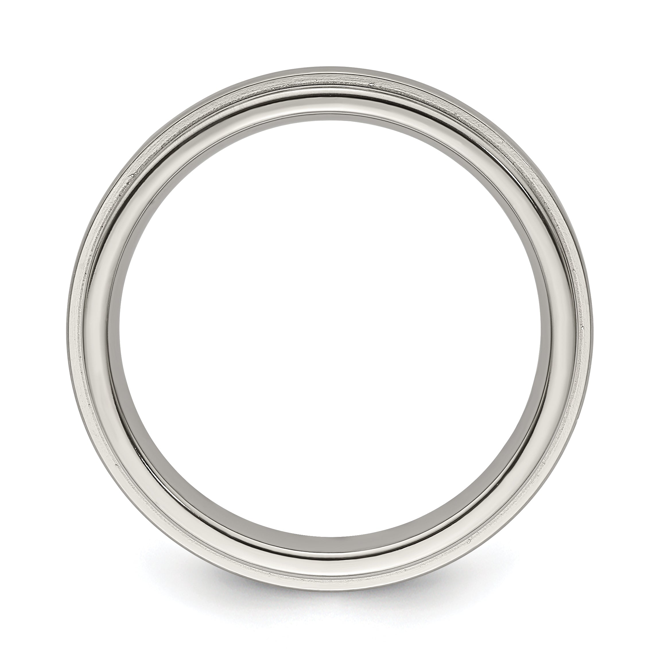Edward Mirell Titanium Brushed/Polished Flat Step Edge 4mm Band Secondary image