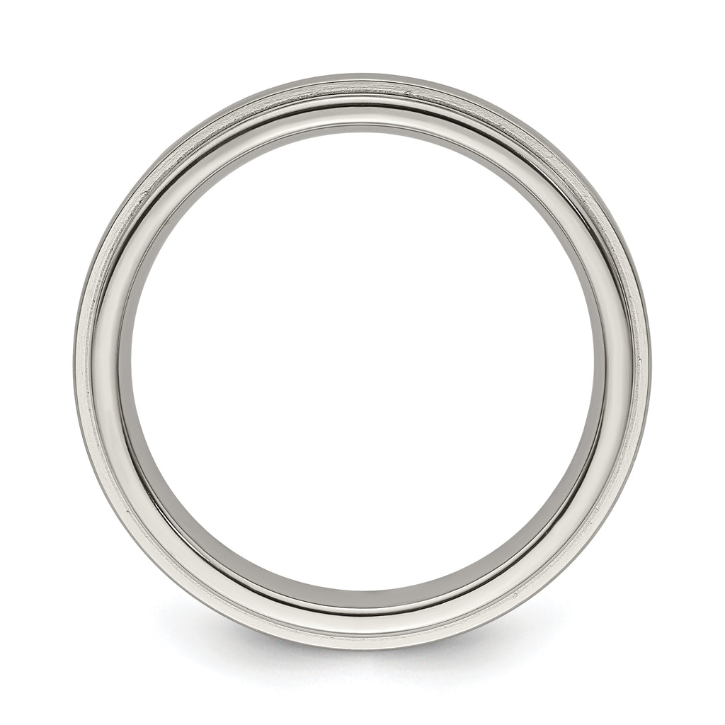 Edward Mirell Titanium Brushed/Polished Flat Step Edge 4mm Band