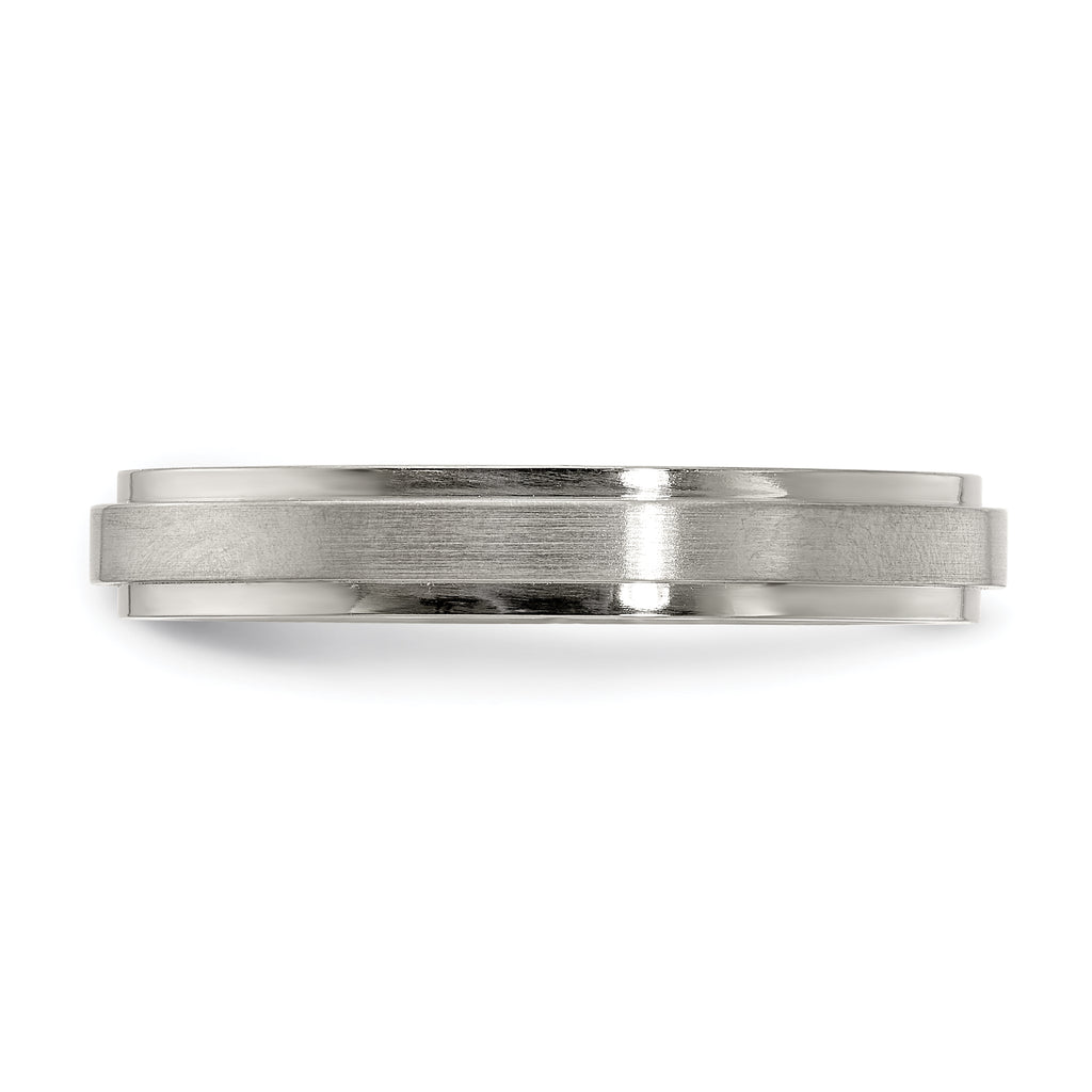 Edward Mirell Titanium Brushed/Polished Flat Step Edge 4mm Band