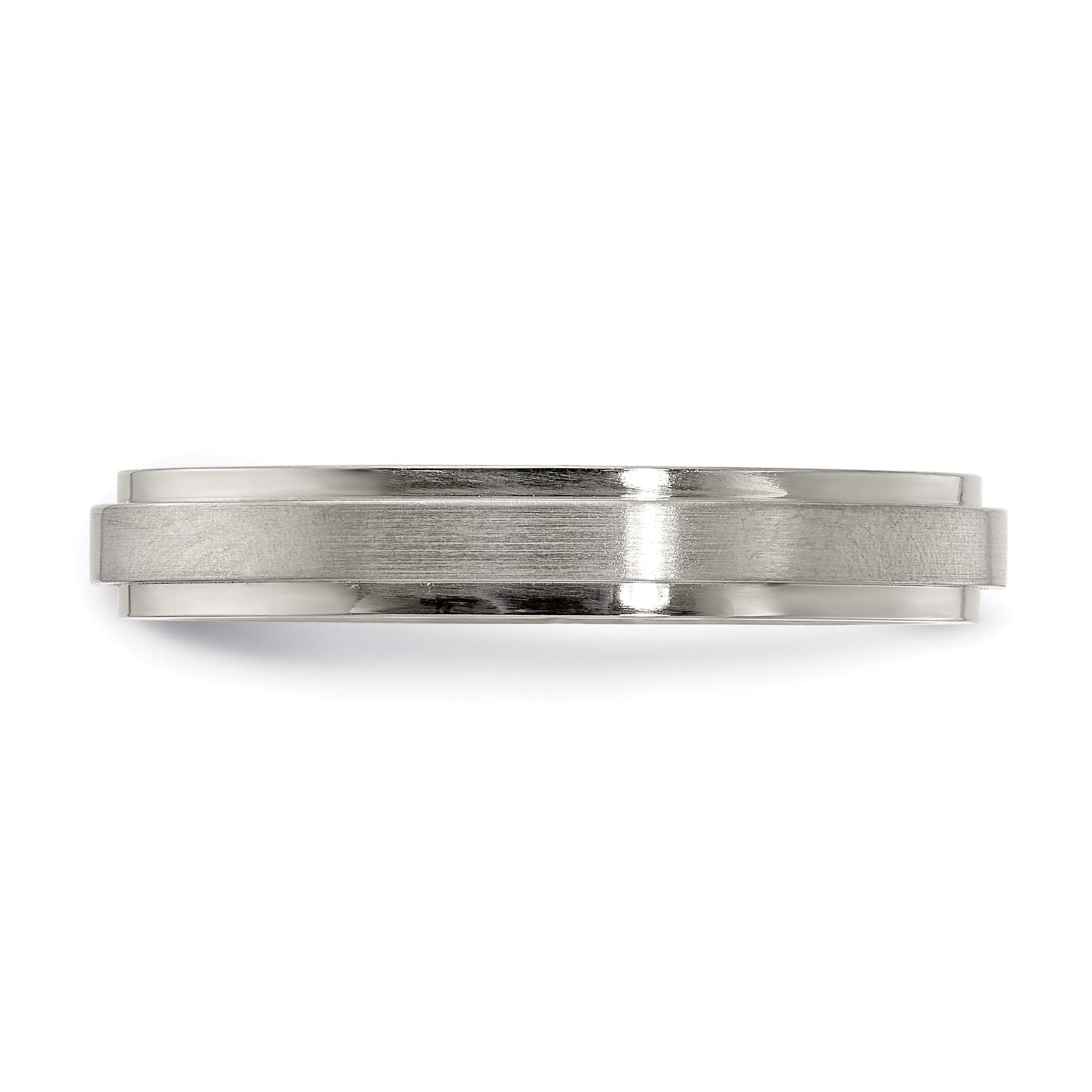 Edward Mirell Titanium Brushed/Polished Flat Step Edge 4mm Band