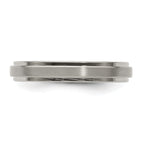Edward Mirell Titanium Brushed/Polished Flat Step Edge 4mm Band