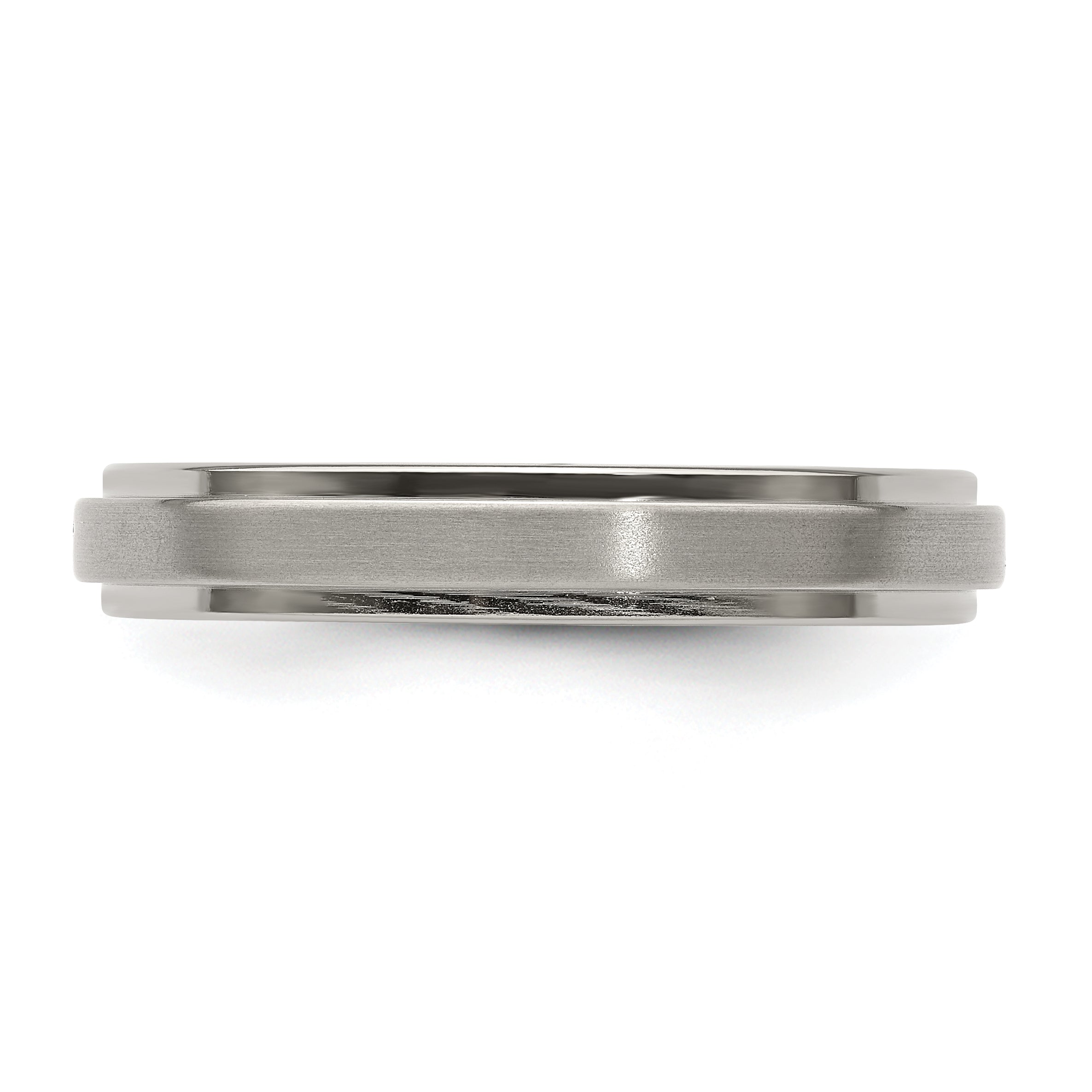 Edward Mirell Titanium Brushed/Polished Flat Step Edge 4mm Band