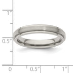 Edward Mirell Titanium Brushed/Polished Flat Step Edge 4mm Band