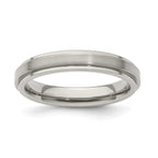 Edward Mirell Titanium Brushed/Polished Flat Step Edge 4mm Band