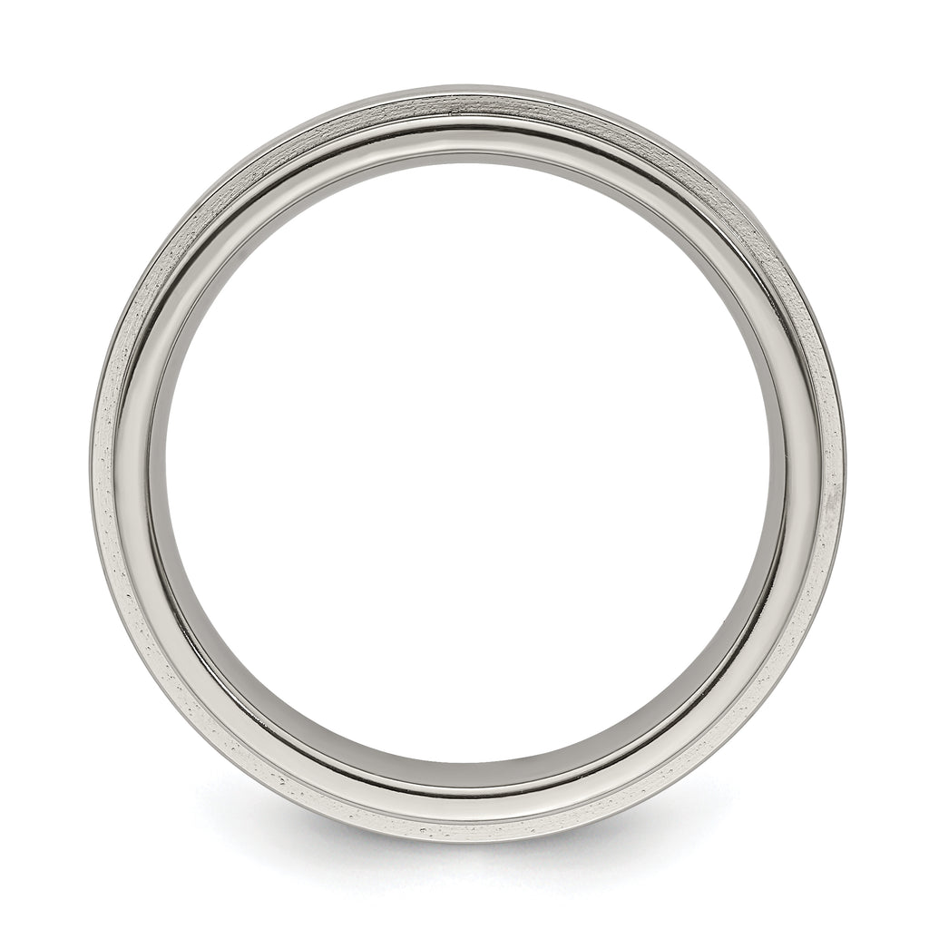 Edward Mirell Titanium Brushed/Polished Flat Step Edge 5mm Band Size 9.5