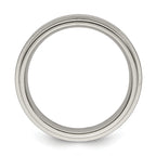 Edward Mirell Titanium Brushed/Polished Flat Step Edge 5mm Band Size 9.5