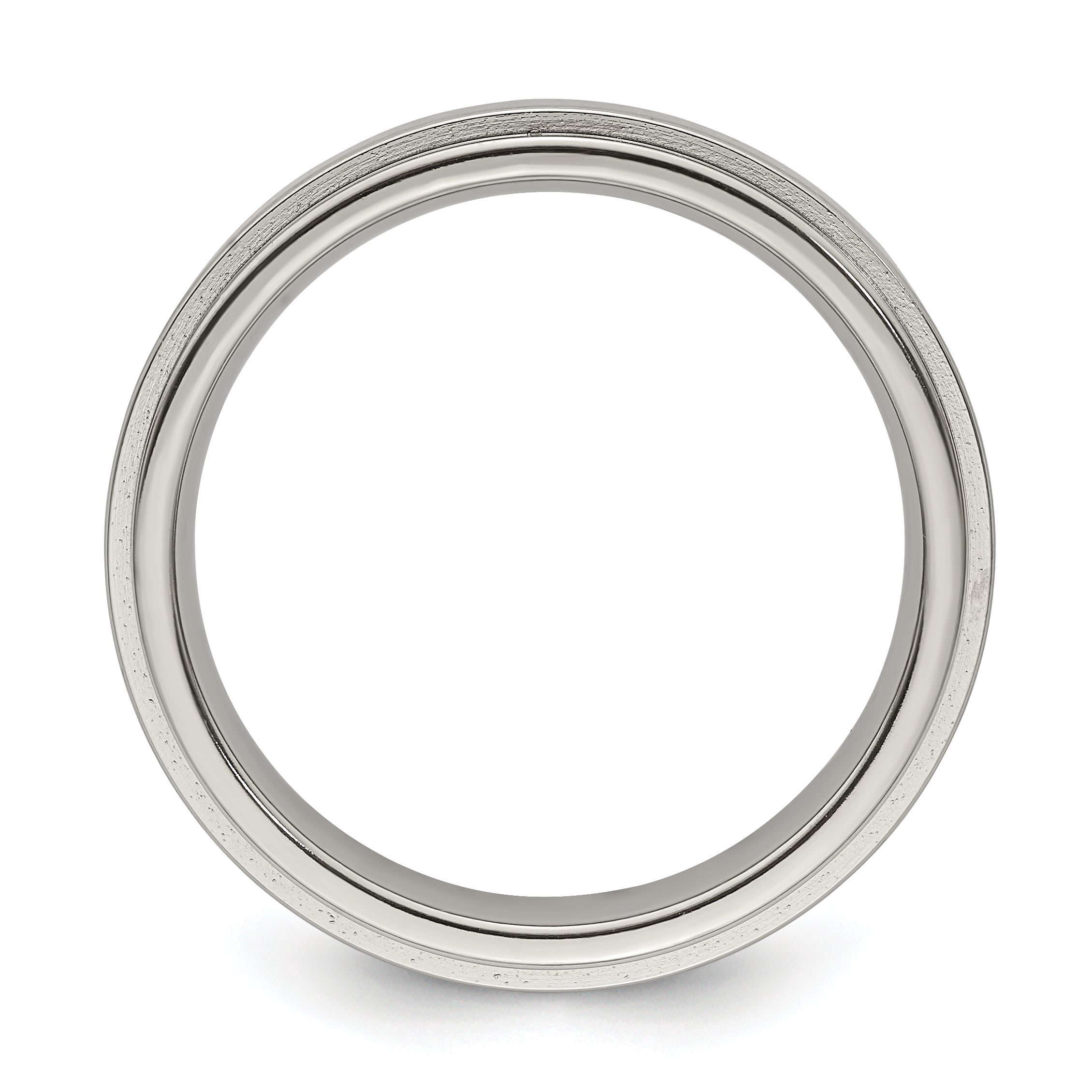 Edward Mirell Titanium Brushed/Polished Flat Step Edge 5mm Band Size 9.5