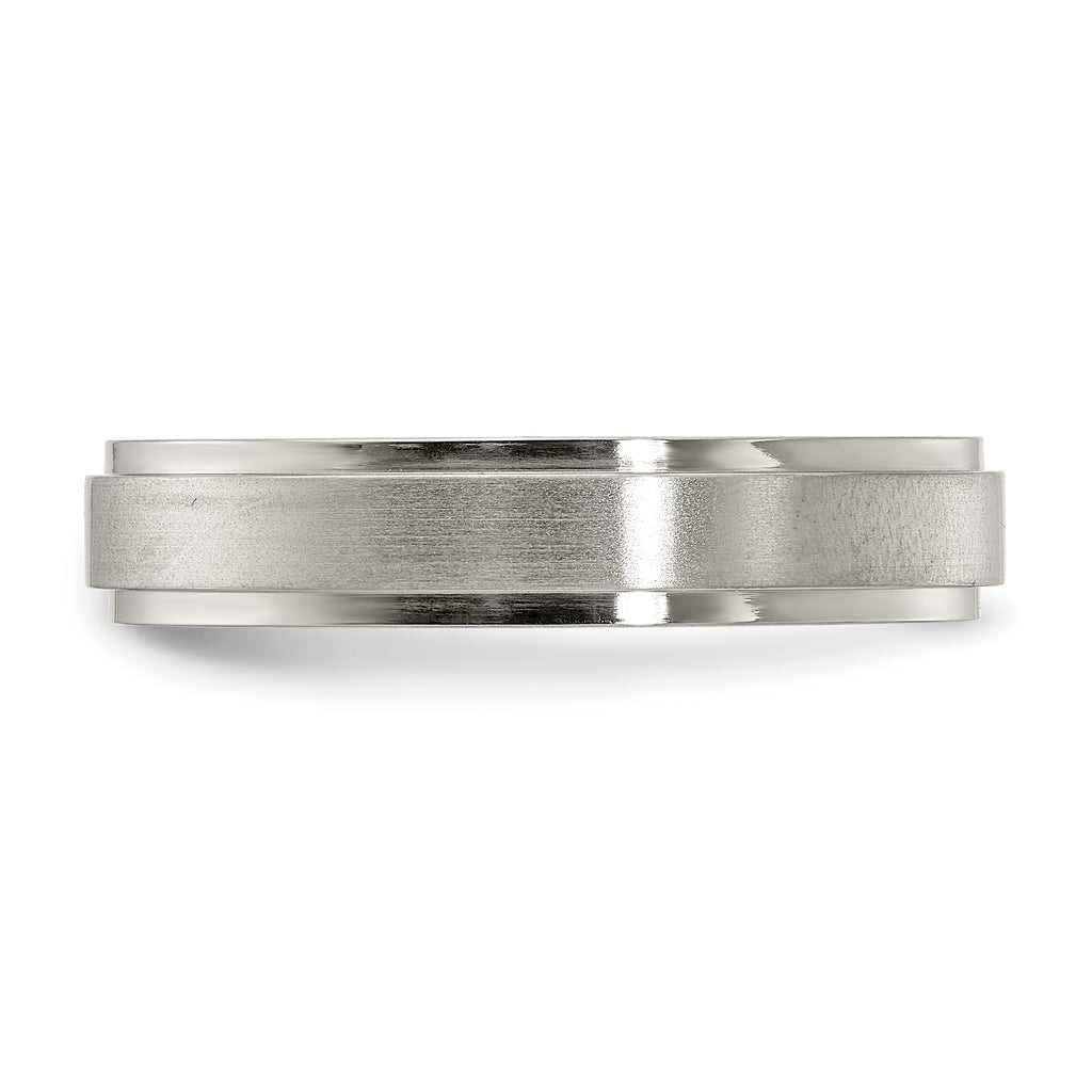 Edward Mirell Titanium Brushed/Polished Flat Step Edge 5mm Band Size 9.5