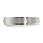 Edward Mirell Titanium Brushed/Polished Flat Step Edge 5mm Band Size 9.5
