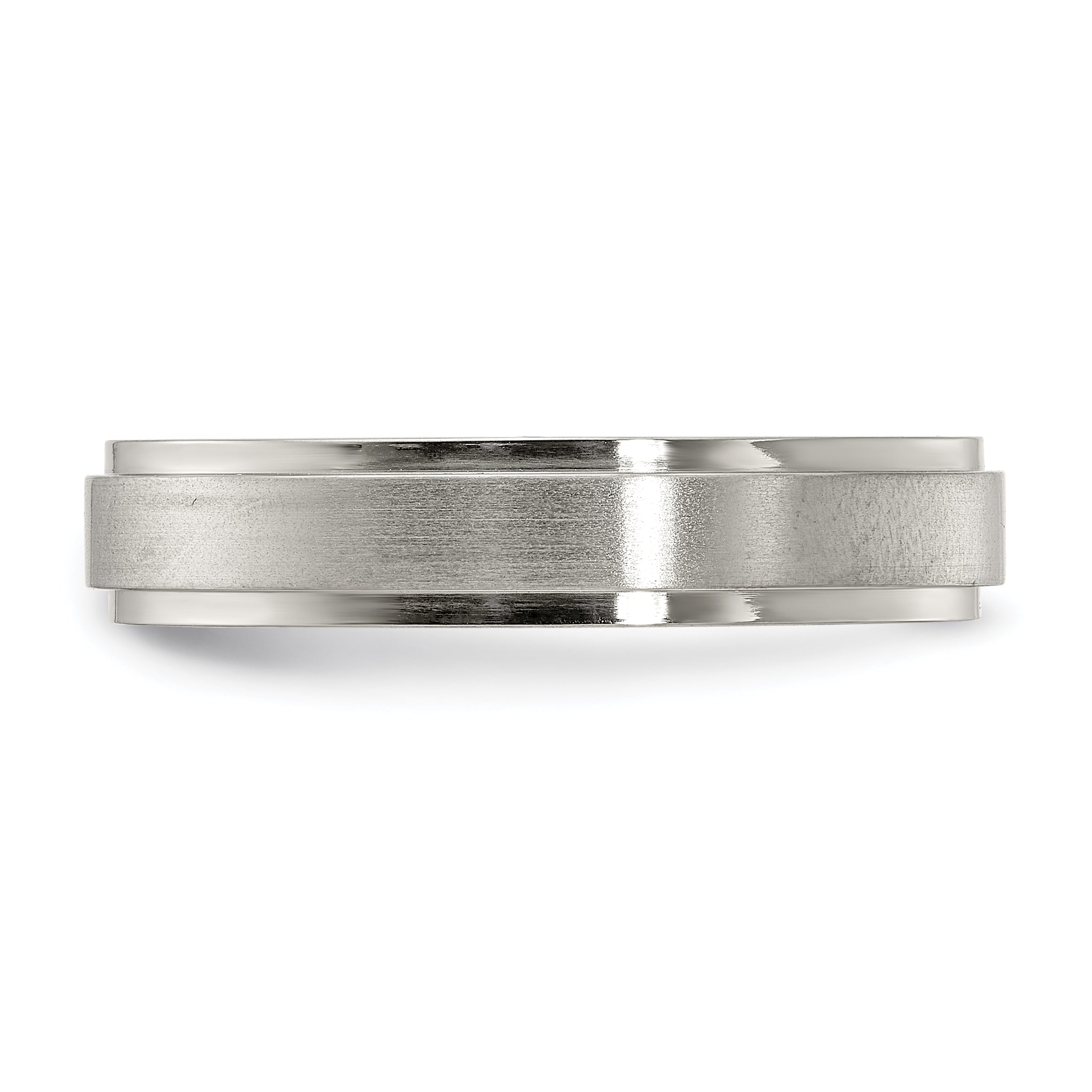 Edward Mirell Titanium Brushed/Polished Flat Step Edge 5mm Band Size 9.5