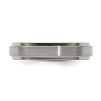 Edward Mirell Titanium Brushed/Polished Flat Step Edge 5mm Band Size 9.5