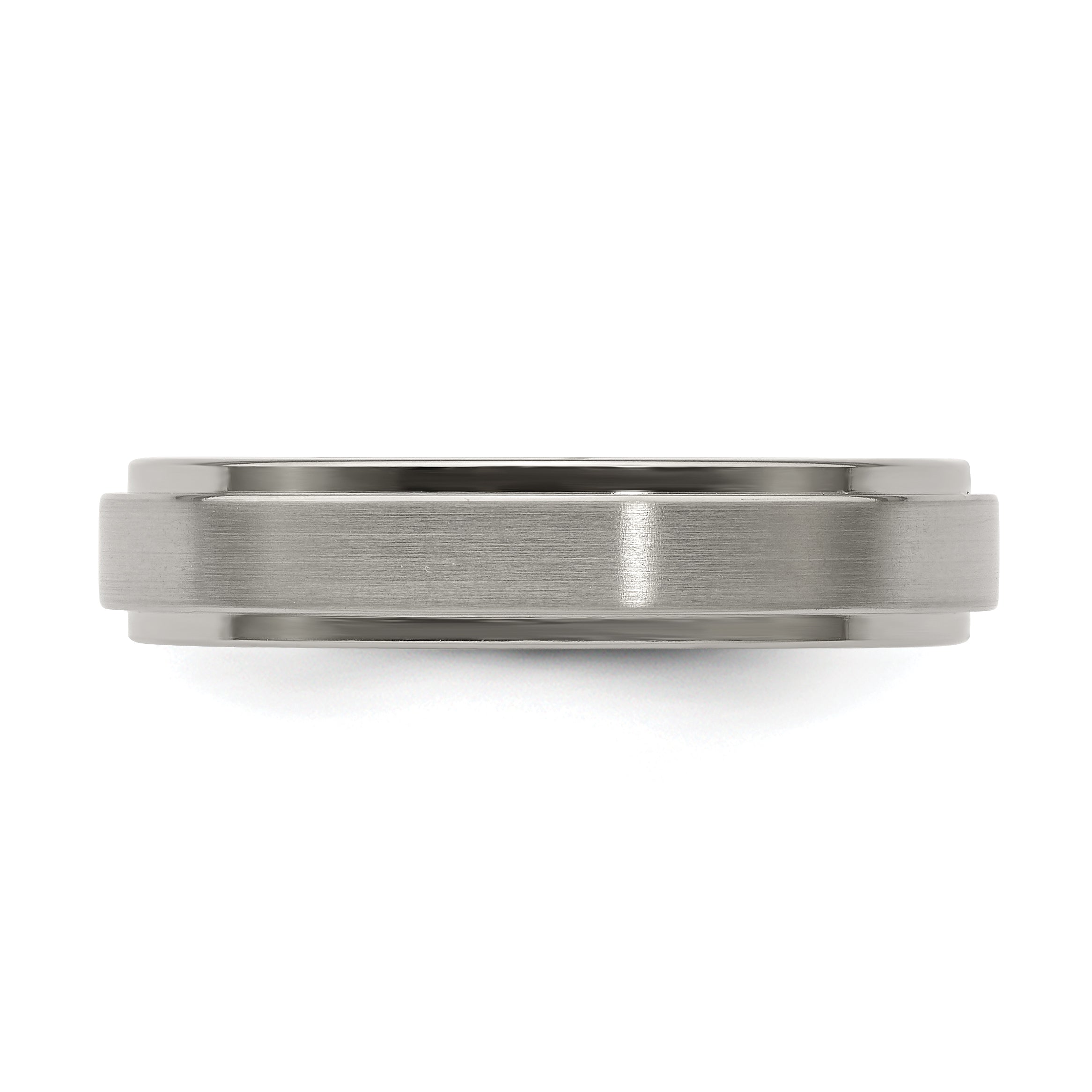 Edward Mirell Titanium Brushed/Polished Flat Step Edge 5mm Band Size 9.5